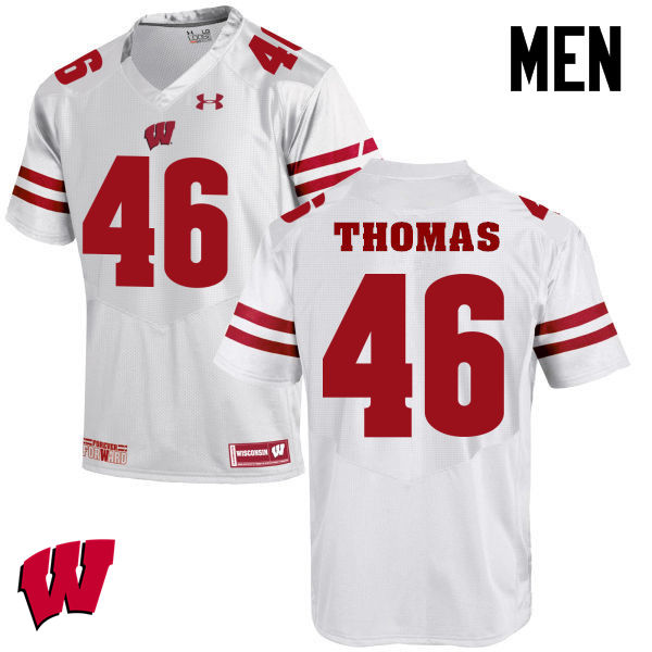 Men Winsconsin Badgers #46 Nick Thomas College Football Jerseys-White